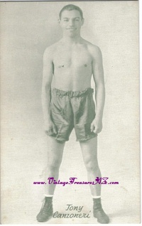 Image for Tony Canzoneri Boxing Exhibit Card Vintage ca 1920s-1930s <b><span style='color:red'> *****FIRST CLASS SHIPPING INCLUDED – DOMESTIC ORDERS ONLY!***** </span></b><span style='color:purple'>