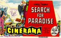 Image for Search for Paradise Lowell Thomas Movie Robert Merrill Opera Singer Vintage 1957 Orpheum Theatre San Francisco, California Cinerama Postally Unused Postcard <b><span style='color:red'> *****FIRST CLASS SHIPPING INCLUDED – DOMESTIC ORDERS ONLY!***** </span></b><span style='color:purple'>