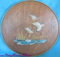 Image for Ducks-Mallards-Geese Smith Crafted Chicago Vintage ca 1940s-1950s Nature/Wildlife Motif Candy/Cookies Faux Wood & Copper Collectible Tin Box <b><span style='color:red'> *****PARCEL POST SHIPPING INCLUDED – DOMESTIC ORDERS ONLY!***** </span></b><span style='color:purple'>