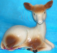 Image for Brazil Lusterware Deer Metallic Ceramic Pottery Figurine/Statue Vintage ca 1960s-1980s <b><span style='color:red'> *****PRIORITY MAIL SHIPPING INCLUDED – DOMESTIC ORDERS ONLY!***** </span></b><span style='color:purple'>