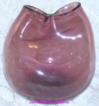 Vintage Pinched Glass Vase Blown Glass Vase Amethyst Purple Art Glass